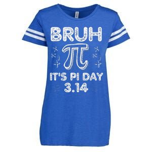 Bruh Pi Day 3.14 Pi Symbol Funny Pi Day Teachers Math Lovers Enza Ladies Jersey Football T-Shirt