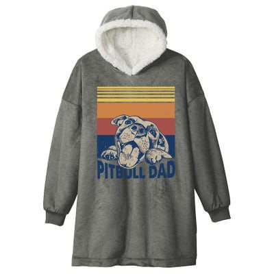 Best Pitbull Dad Ever Pitbull Dog Lovers Fathers Day Gift Hooded Wearable Blanket