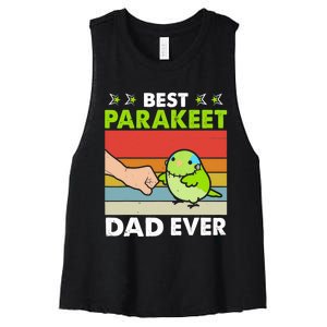 Best Parakeet Dad Ever Parakeet Pet Parakeet Owners Women's Racerback Cropped Tank