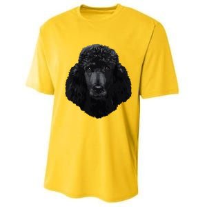 Black Poodle Dog Face Performance Sprint T-Shirt