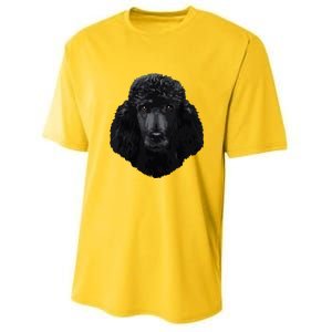 Black Poodle Dog Face Youth Performance Sprint T-Shirt