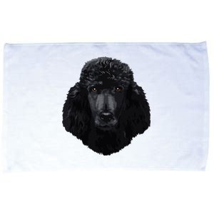 Black Poodle Dog Face Microfiber Hand Towel