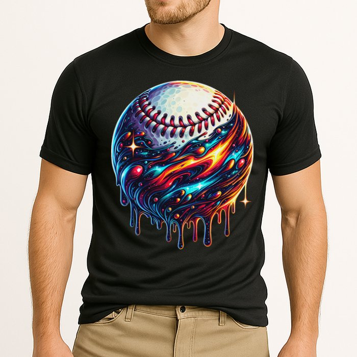 Baseball Planet Drip Baseball Drip Baseball Ice Cream Drip Cooling Performance Crew T-Shirt