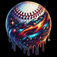 Baseball Planet Drip Baseball Drip Baseball Ice Cream Drip Cooling Performance Crew T-Shirt