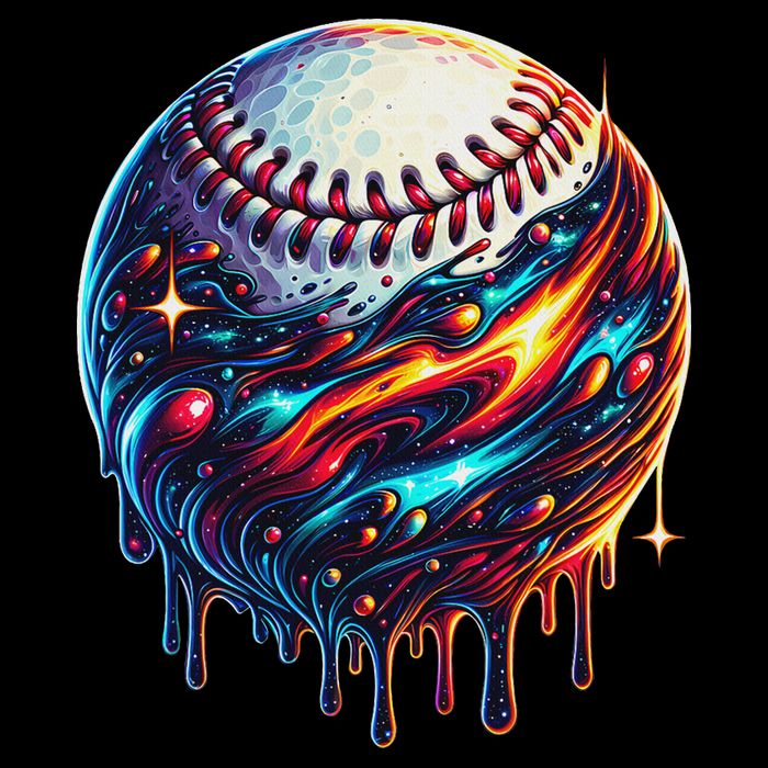 Baseball Planet Drip Baseball Drip Baseball Ice Cream Drip Cooling Performance Crew T-Shirt