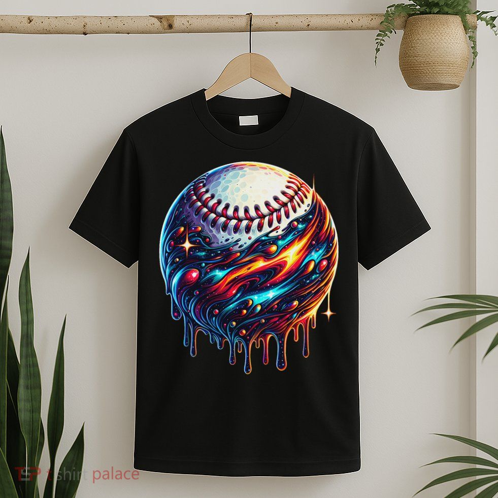 Baseball Planet Drip Baseball Drip Baseball Ice Cream Drip T-Shirt