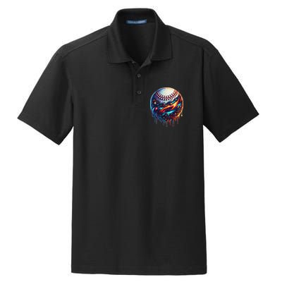 Baseball Planet Drip Baseball Drip Baseball Ice Cream Drip Dry Zone Grid Polo
