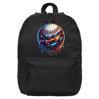 Baseball Planet Drip Baseball Drip Baseball Ice Cream Drip 16 in Basic Backpack