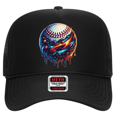 Baseball Planet Drip Baseball Drip Baseball Ice Cream Drip Trucker Hat