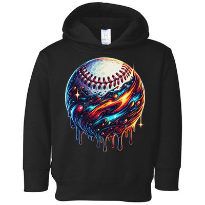 Baseball Planet Drip Baseball Drip Baseball Ice Cream Drip Toddler Hoodie