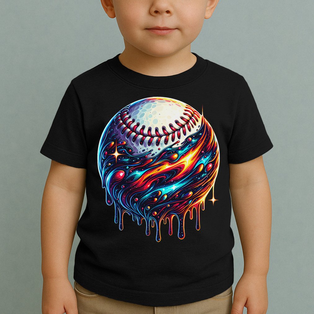 Baseball Planet Drip Baseball Drip Baseball Ice Cream Drip Toddler T-Shirt