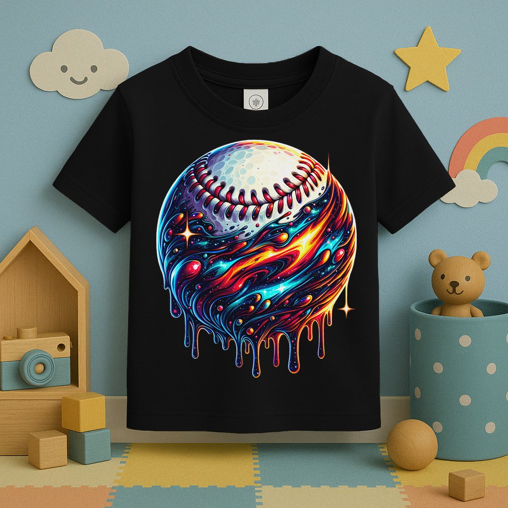 Baseball Planet Drip Baseball Drip Baseball Ice Cream Drip Toddler T-Shirt