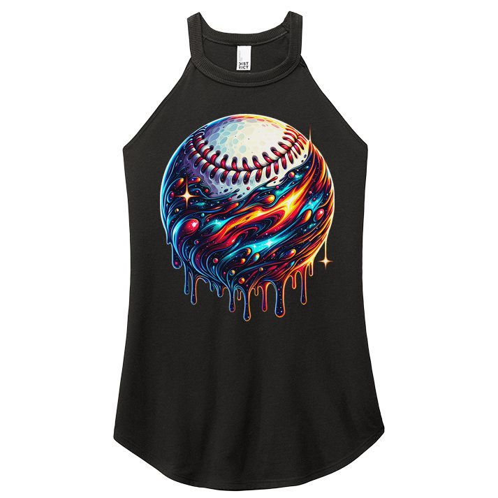 Baseball Planet Drip Baseball Drip Baseball Ice Cream Drip Women's Perfect Tri Rocker Tank