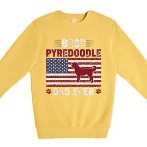 Best Pyredoodle Dad Ever American Flag Dog Dad Premium Crewneck Sweatshirt