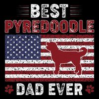 Best Pyredoodle Dad Ever American Flag Dog Dad Stripe Pom Pom Beanie