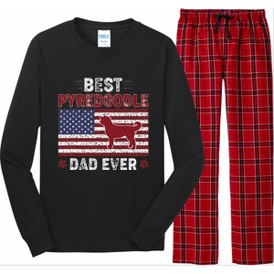 Best Pyredoodle Dad Ever American Flag Dog Dad Long Sleeve Pajama Set