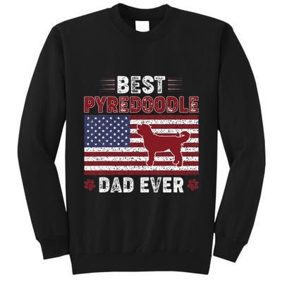 Best Pyredoodle Dad Ever American Flag Dog Dad Tall Sweatshirt