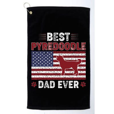 Best Pyredoodle Dad Ever American Flag Dog Dad Golf Towel