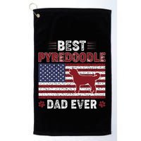 Best Pyredoodle Dad Ever American Flag Dog Dad Golf Towel