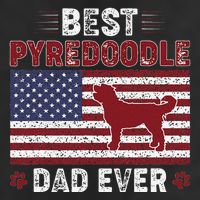 Best Pyredoodle Dad Ever American Flag Dog Dad Golf Towel