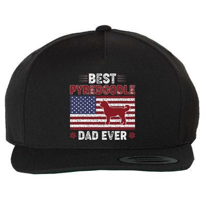 Best Pyredoodle Dad Ever American Flag Dog Dad Wool Snapback Cap