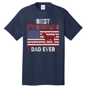 Best Pyredoodle Dad Ever American Flag Dog Dad Tall T-Shirt