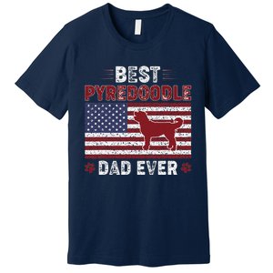 Best Pyredoodle Dad Ever American Flag Dog Dad Premium T-Shirt