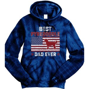 Best Pyredoodle Dad Ever American Flag Dog Dad Tie Dye Hoodie