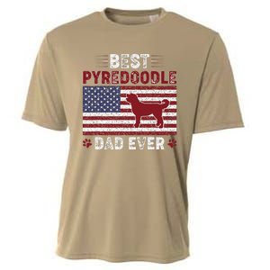 Best Pyredoodle Dad Ever American Flag Dog Dad Cooling Performance Crew T-Shirt