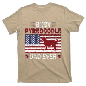 Best Pyredoodle Dad Ever American Flag Dog Dad T-Shirt