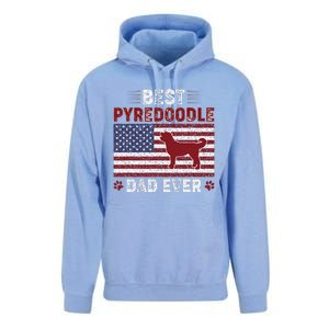 Best Pyredoodle Dad Ever American Flag Dog Dad Unisex Surf Hoodie