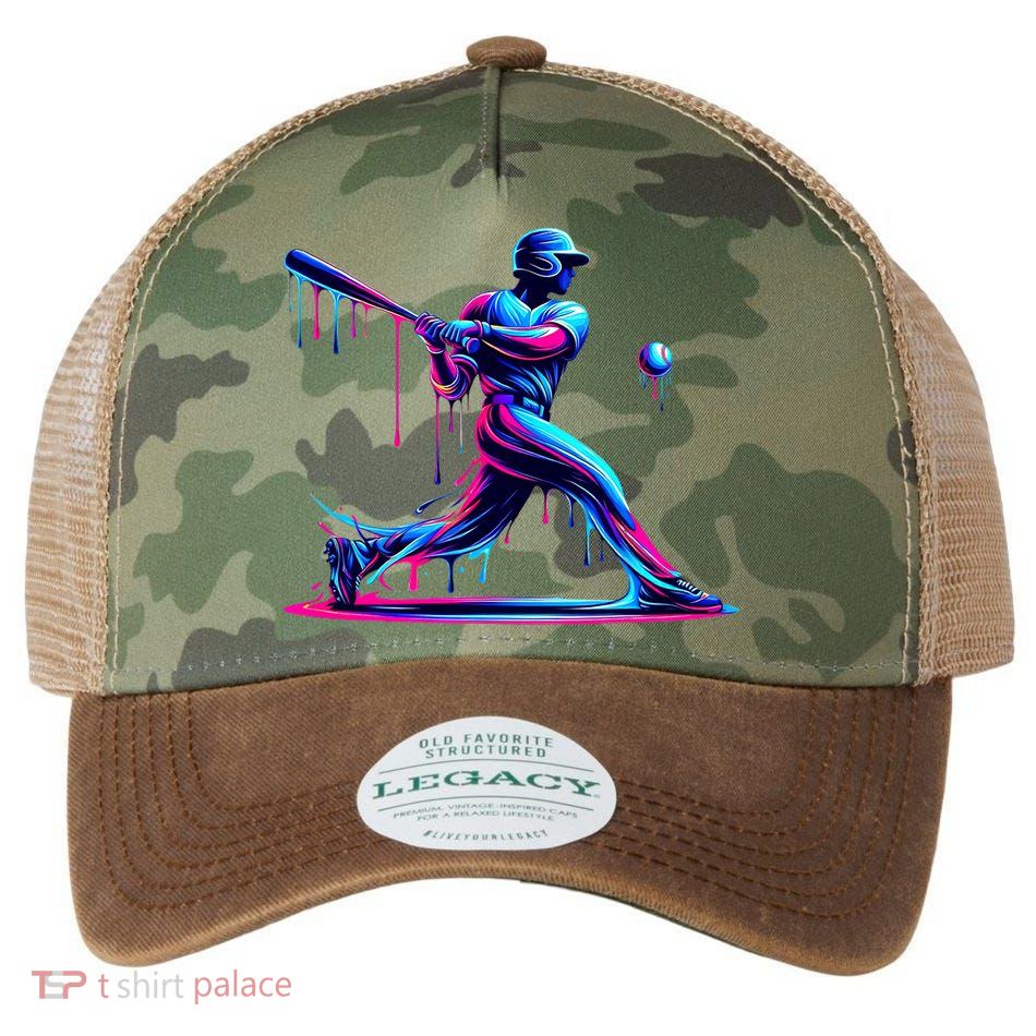 Baseball Player Drip For N Ice Cream Legacy Tie Dye Trucker Hat