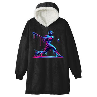 Baseball Player Drip For N Ice Cream Hooded Wearable Blanket