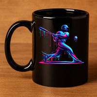 Baseball Player Drip For N Ice Cream 11oz C Handle Ceramic Mug