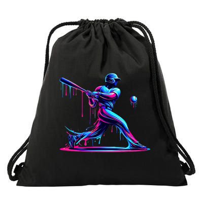 Baseball Player Drip For N Ice Cream Drawstring Bag