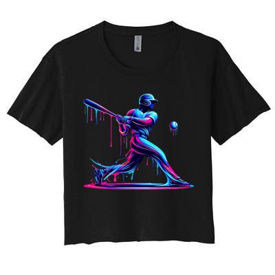 Baseball Player Drip For N Ice Cream Crop Top