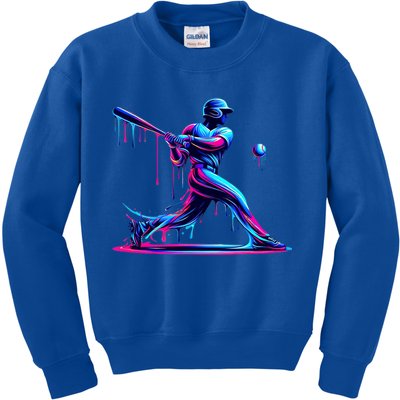Baseball Player Drip For N Ice Cream Kids Sweatshirt