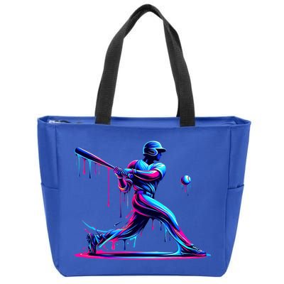 Baseball Player Drip For N Ice Cream Zip Tote Bag