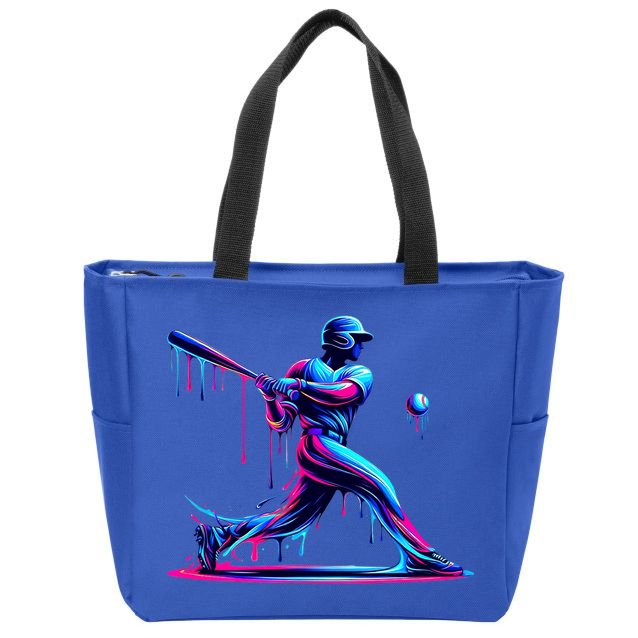 Baseball Player Drip For N Ice Cream Zip Tote Bag