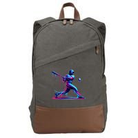 Baseball Player Drip For N Ice Cream Cotton Canvas Backpack