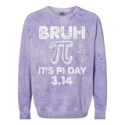 Bruh Pi Day 3.14 Pi Symbol Funnyteachers Math Lovers Colorblast Crewneck Sweatshirt