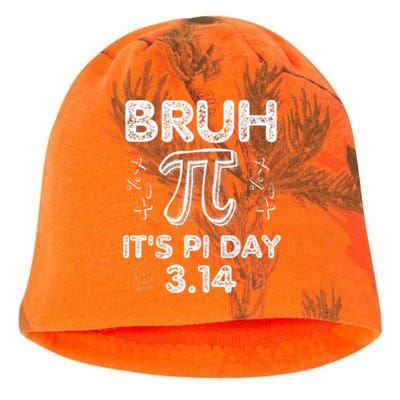 Bruh Pi Day 3.14 Pi Symbol Funnyteachers Math Lovers Kati - Camo Knit Beanie