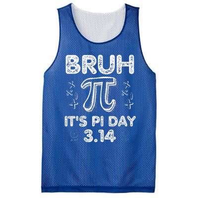 Bruh Pi Day 3.14 Pi Symbol Funnyteachers Math Lovers Mesh Reversible Basketball Jersey Tank