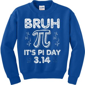 Bruh Pi Day 3.14 Pi Symbol Funnyteachers Math Lovers Kids Sweatshirt