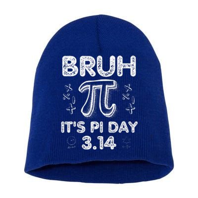 Bruh Pi Day 3.14 Pi Symbol Funnyteachers Math Lovers Short Acrylic Beanie