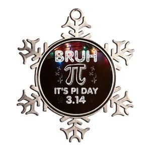 Bruh Pi Day 3.14 Pi Symbol Funnyteachers Math Lovers Metallic Star Ornament