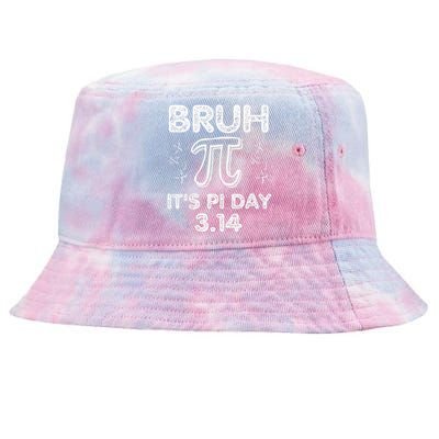 Bruh Pi Day 3.14 Pi Symbol Funnyteachers Math Lovers Tie-Dyed Bucket Hat