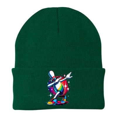 Bowling Pin Dabbing Sunglasses Bowler Player Knit Cap Winter Beanie