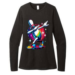 Bowling Pin Dabbing Sunglasses Bowler Player Womens CVC Long Sleeve Shirt