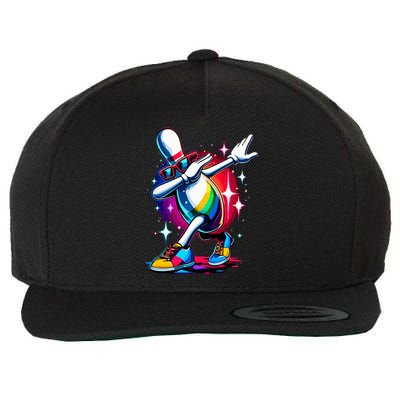 Bowling Pin Dabbing Sunglasses Bowler Player Wool Snapback Cap